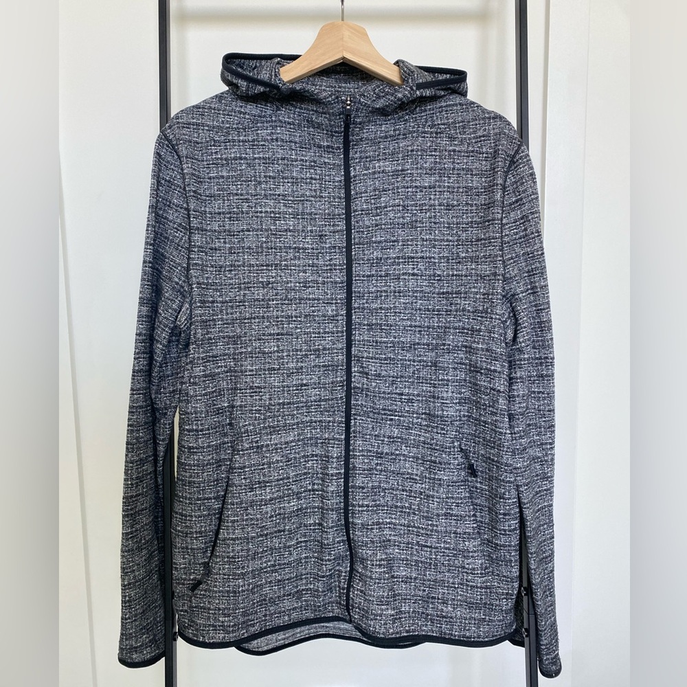 lululemon athletica Men's Black and Gray Hooded Full Zip Jacket